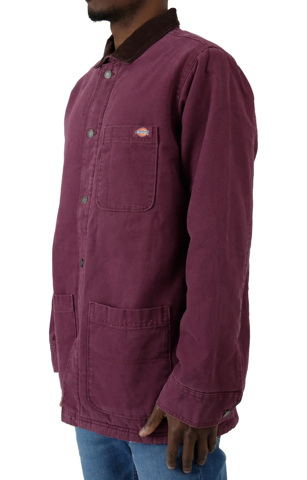 (TCR04SRW) Stonewashed Duck Lined Chore Coat - Stonewashd Grape Wine