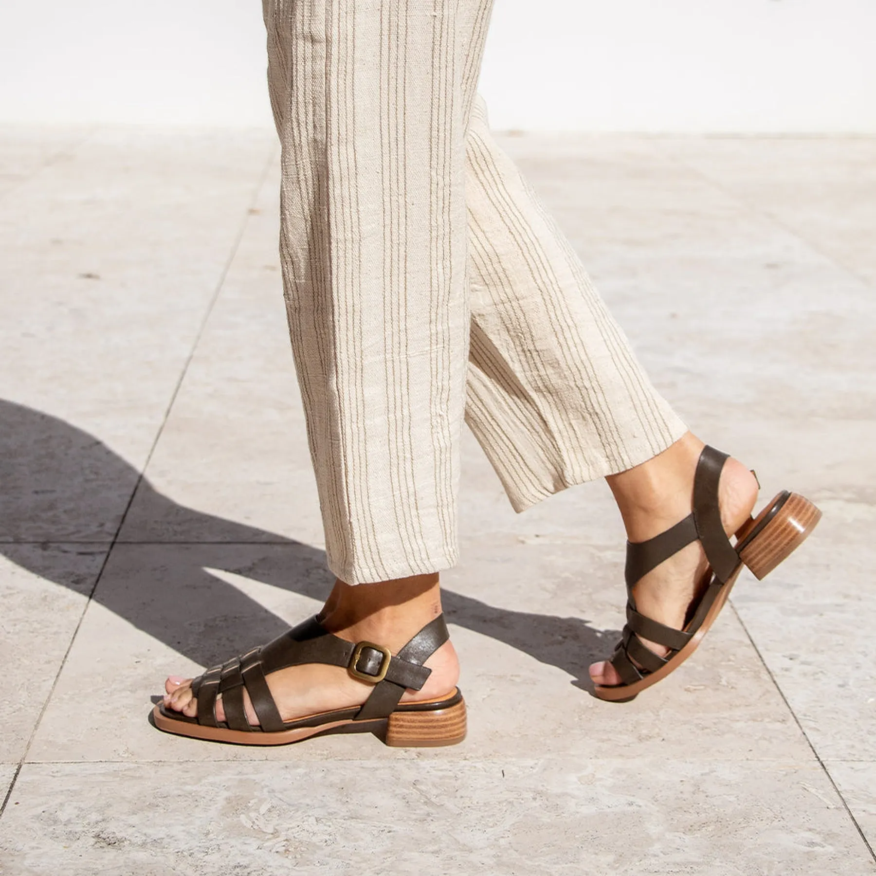 TERRI ANKLE STRAP SANDALS LEATHER