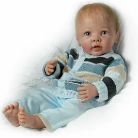 The Ashton - Drake Galleries Noah's Happy As Can Be So Truly Real® Vinyl Baby Boy Doll Interactive Moves and Coos when Touched with Realistic Movements Weighted Poseable by Linda Murray 22"-inches