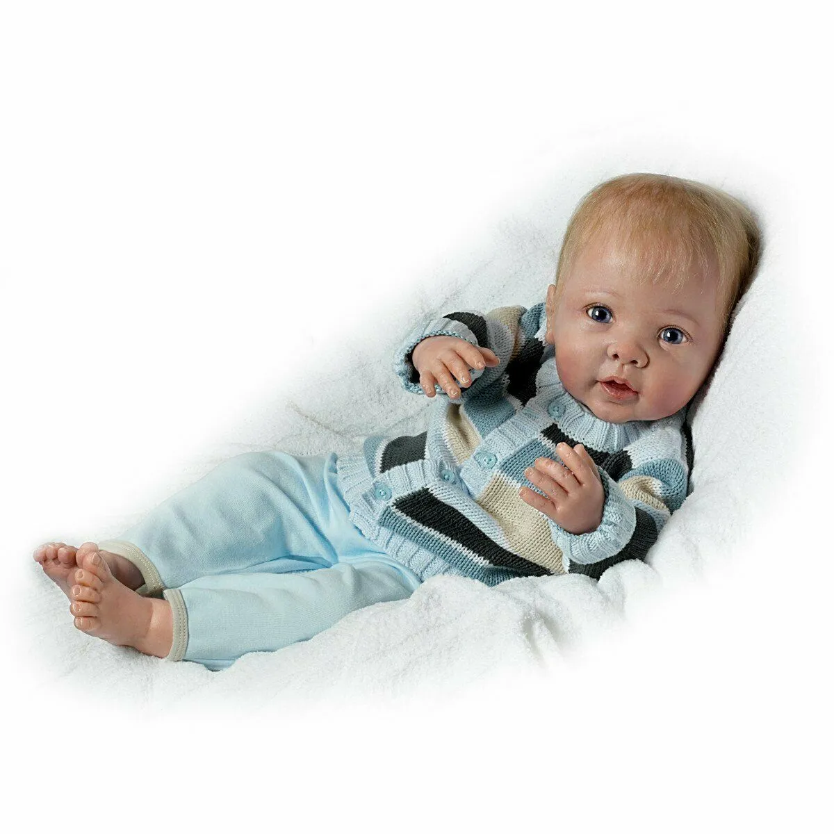 The Ashton - Drake Galleries Noah's Happy As Can Be So Truly Real® Vinyl Baby Boy Doll Interactive Moves and Coos when Touched with Realistic Movements Weighted Poseable by Linda Murray 22"-inches