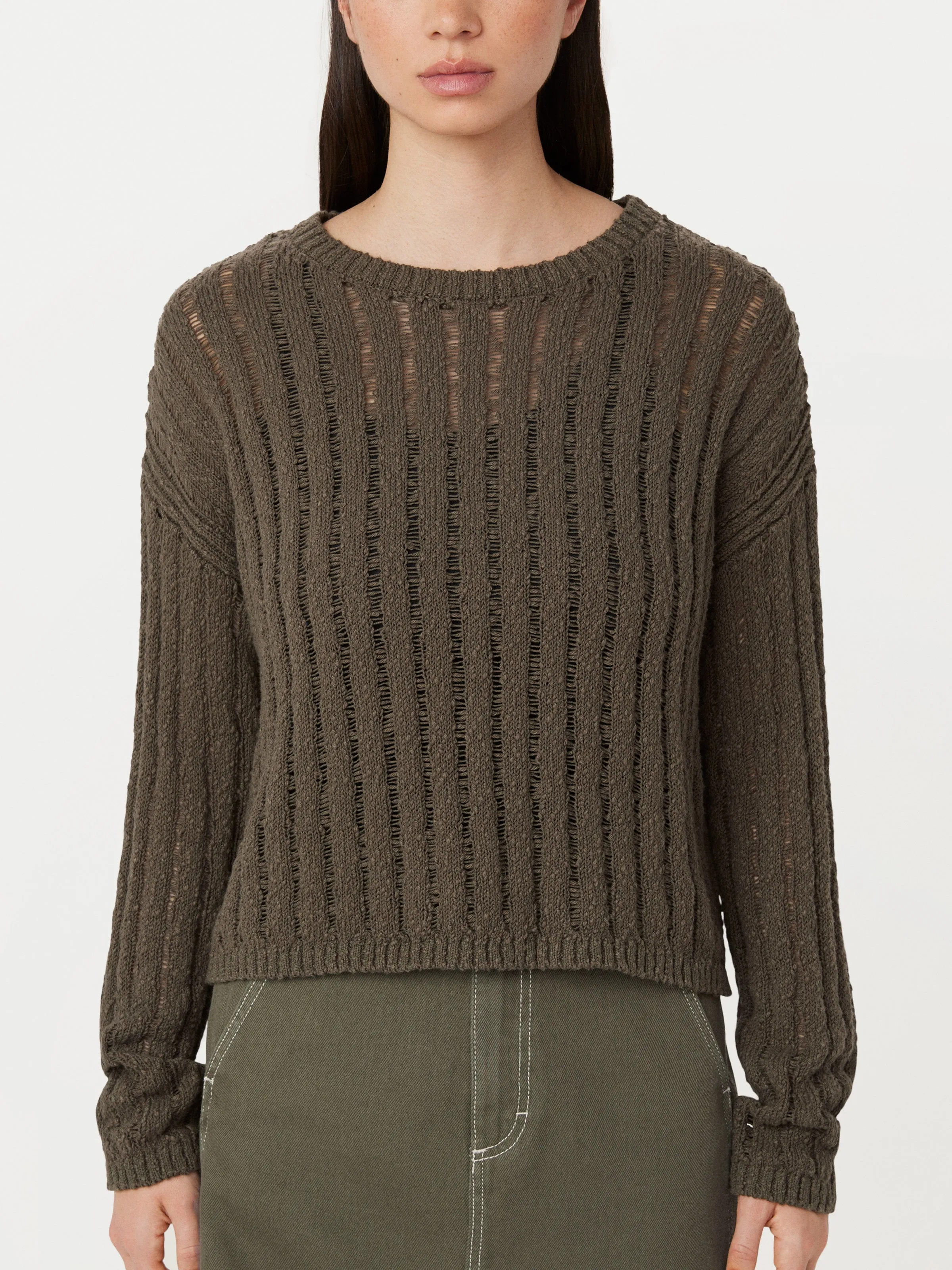 The Crochet Knit Sweater in Green