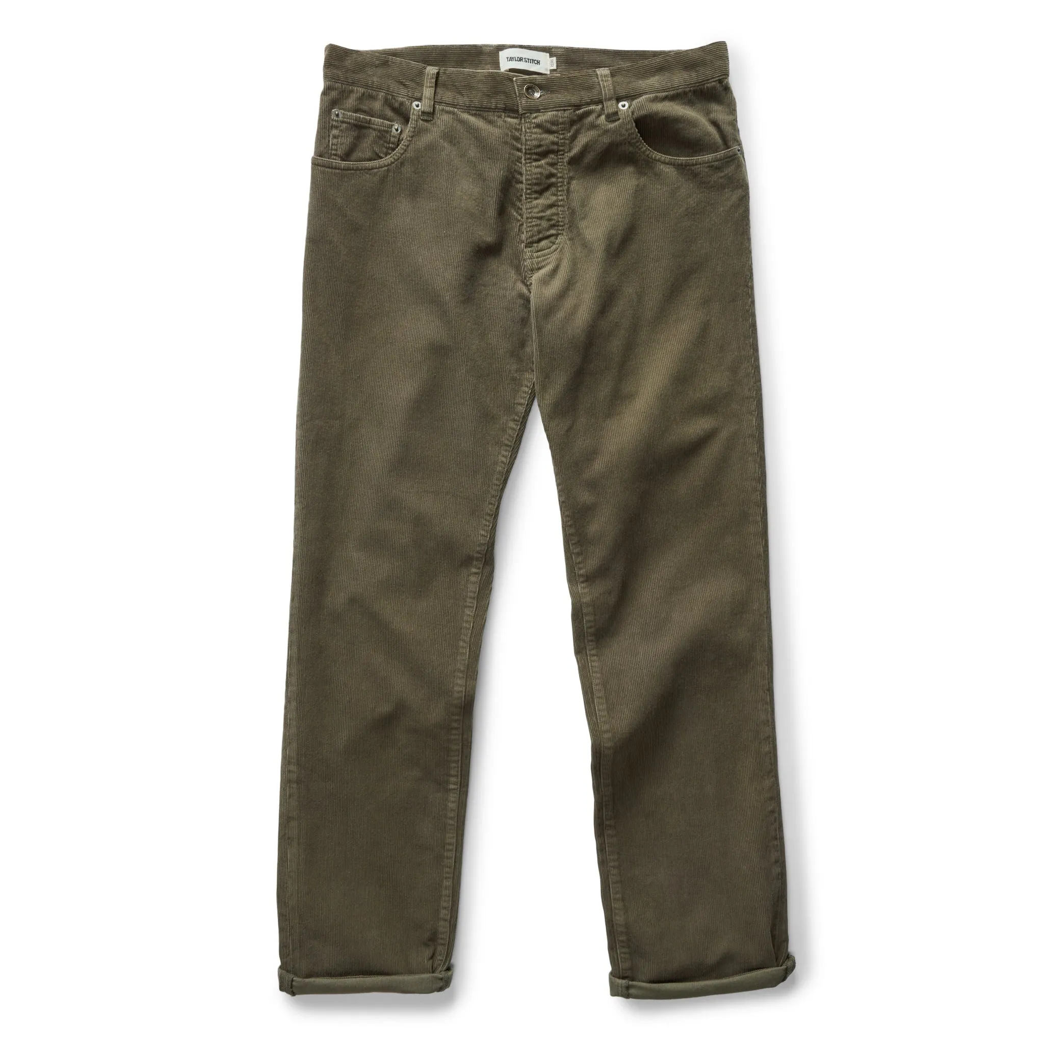 The Democratic 5-Pocket Pant in Fatigue Olive Corduroy