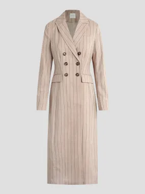 The Meyer Coat in Natural Pinstripe