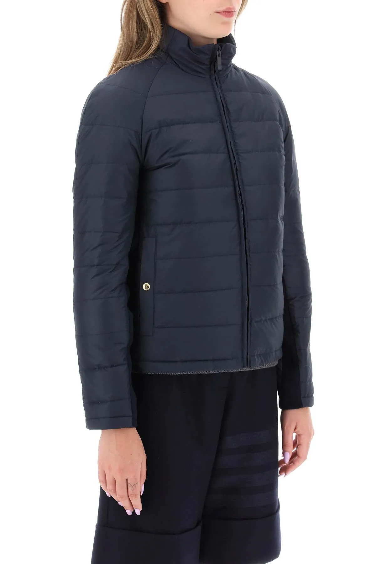 Thom Browne Quilted Puffer Jacket With 4-Bar Insert