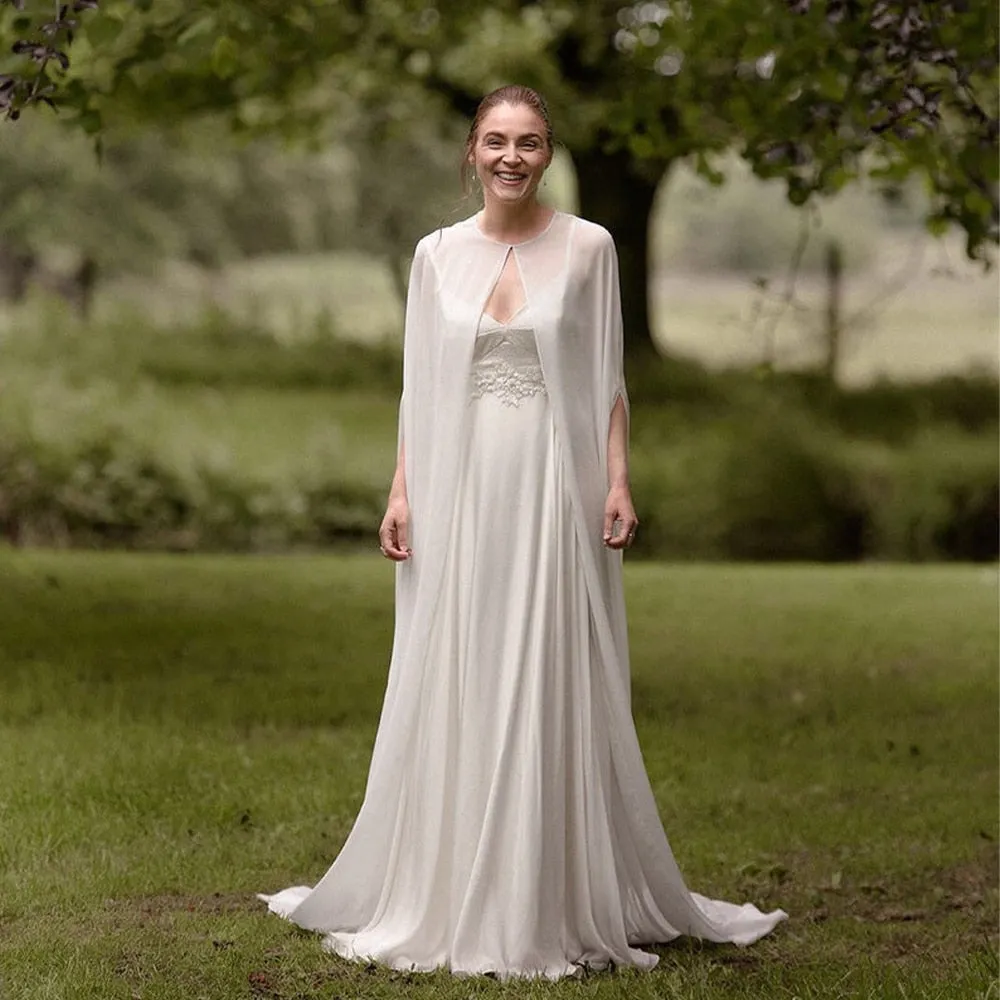 Top Class Bridal Chiffon Long Cape-Cloak for Evening Wear-Bridal Attire-Wedding Photo Session