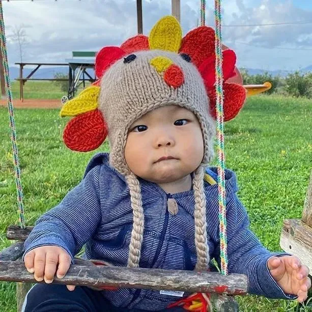 Turkey Earflap Beanie Hat for Babies, Toddlers & Kids