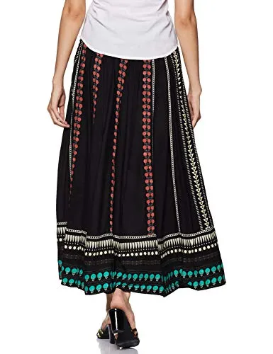 W for Woman Women Maxi Skirt (18AUW55396-11617_Jet Black_WM_Black_M)