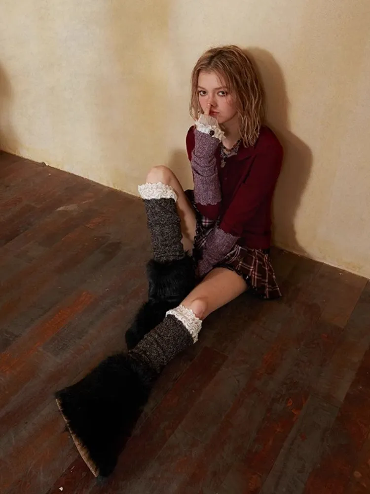 Warm wool leg warmers and arm covers【s0000004570】