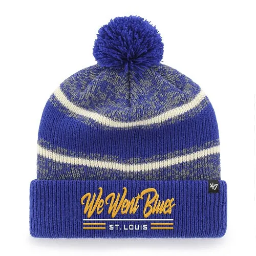 WE WENT BLUES '47 BRAND STRIPED POM KNIT - ROYAL