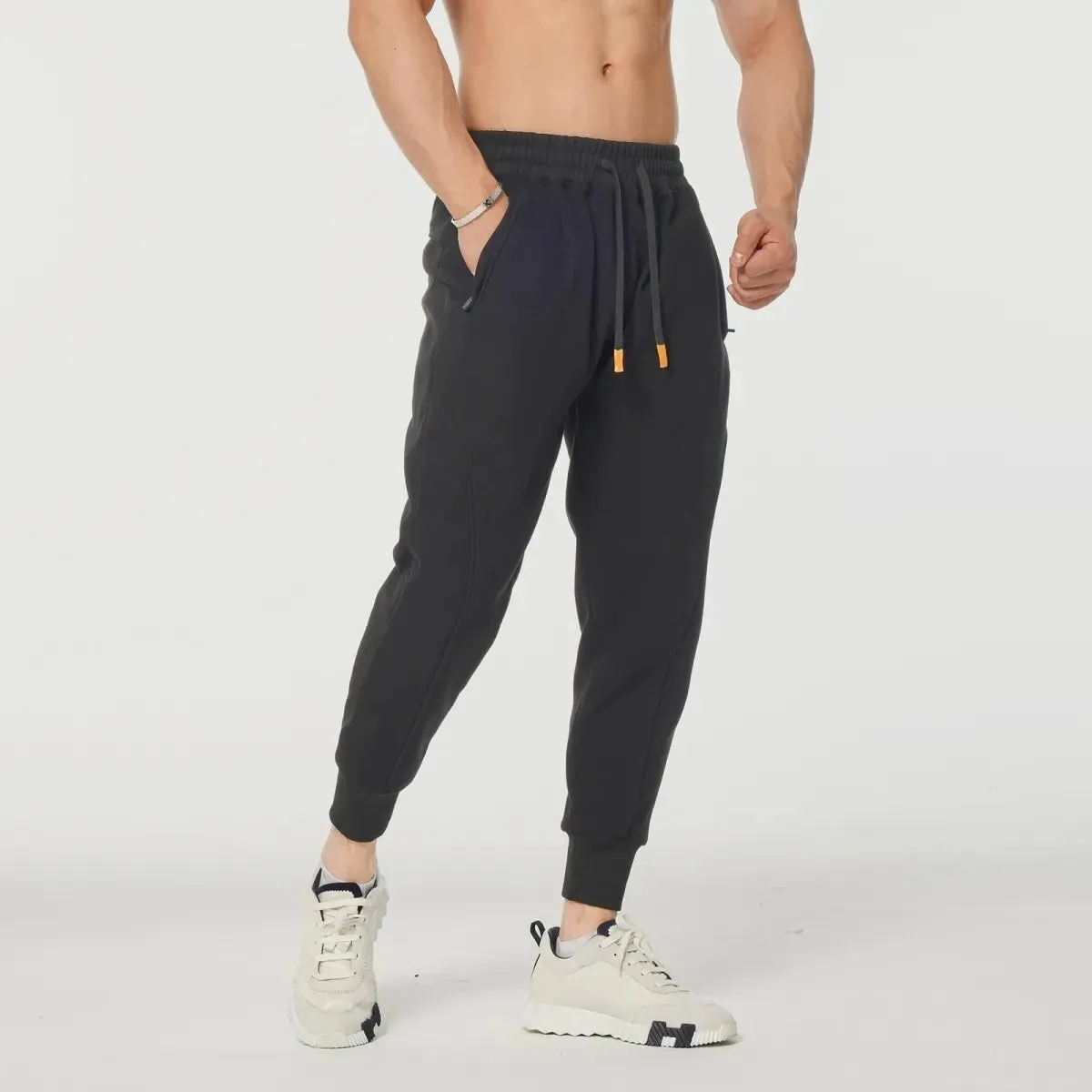 Wiaofellas  -  High Quality Sports Pants for Men's American Trendy Autumn New Loose Training Casual Sweatpants Fitness Running Zipper Pockets