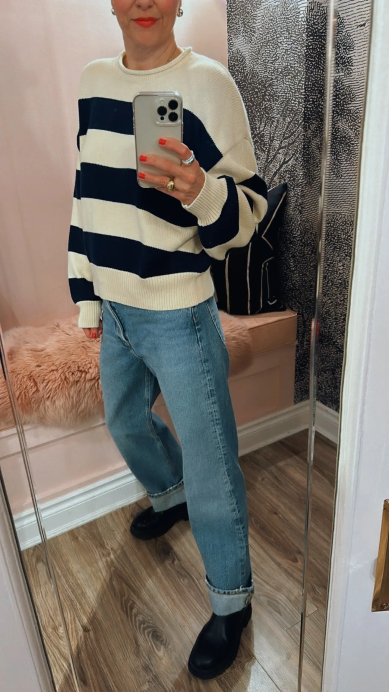 Wide Stripe Cotton Sweater