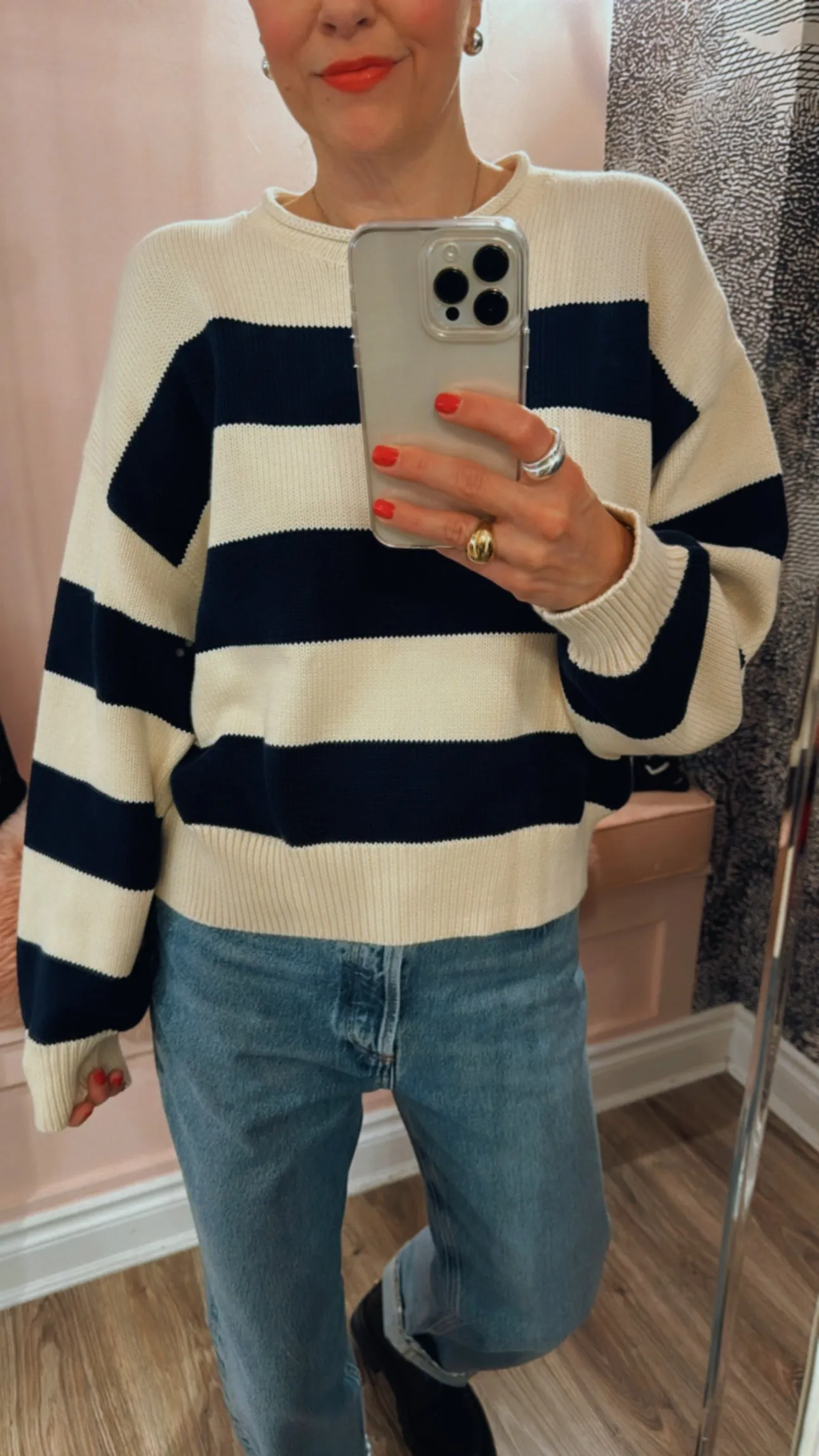 Wide Stripe Cotton Sweater