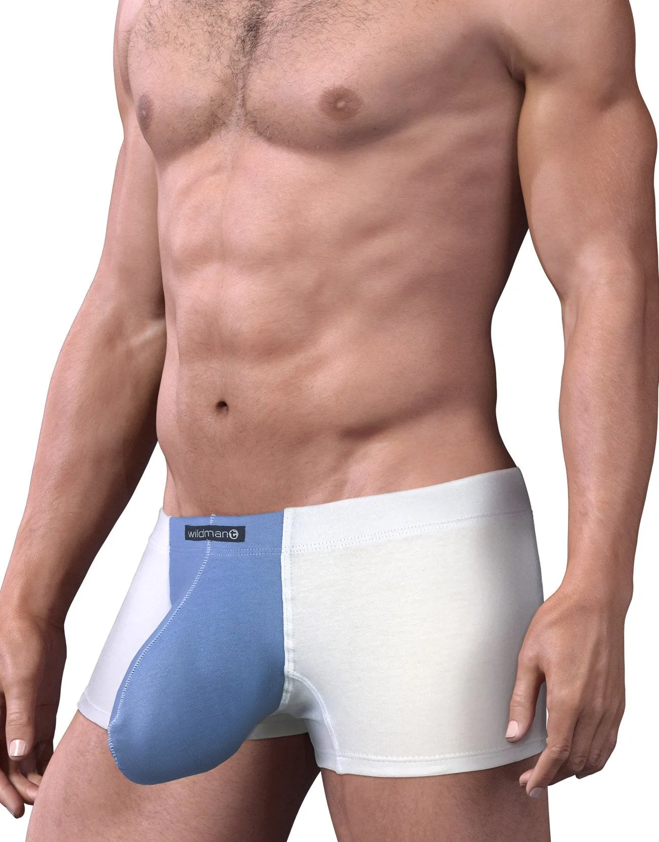 WildmanT Stretch Cotton Boxer White/Blue