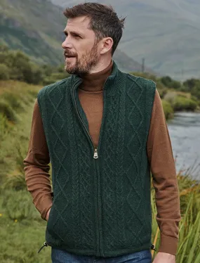 Windproof Aran Style Bodywarmer - Fern