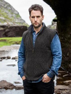 Windproof Aran Style Bodywarmer - Silver