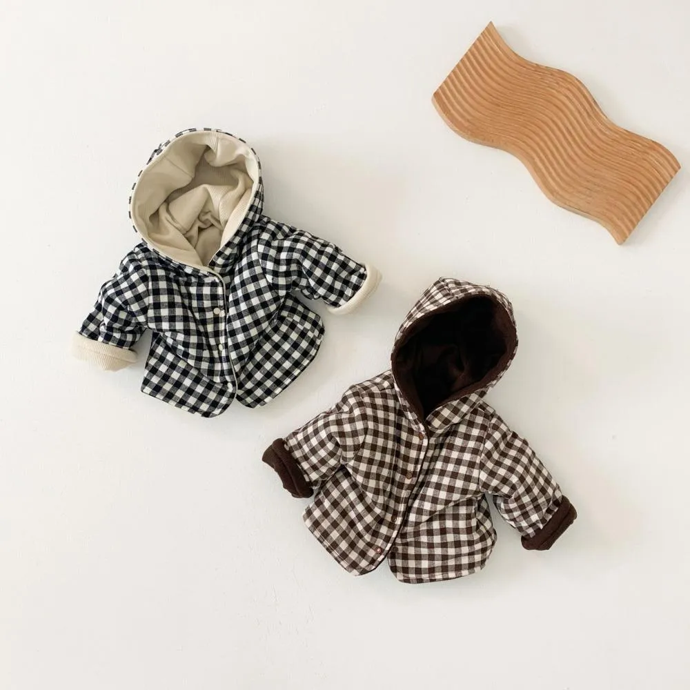 Winter Thickened Plaid Quilted Jacket Reversible Baby Cotton Jacket Wholesale