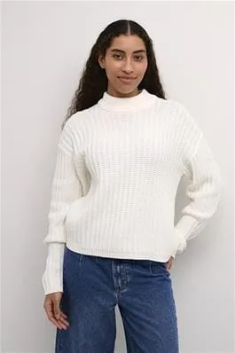 WINTER WHITE CREW NECK COMFY SWEATER