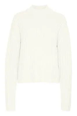 WINTER WHITE CREW NECK COMFY SWEATER