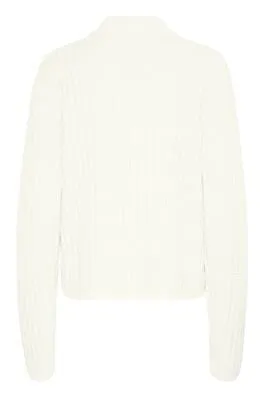 WINTER WHITE CREW NECK COMFY SWEATER