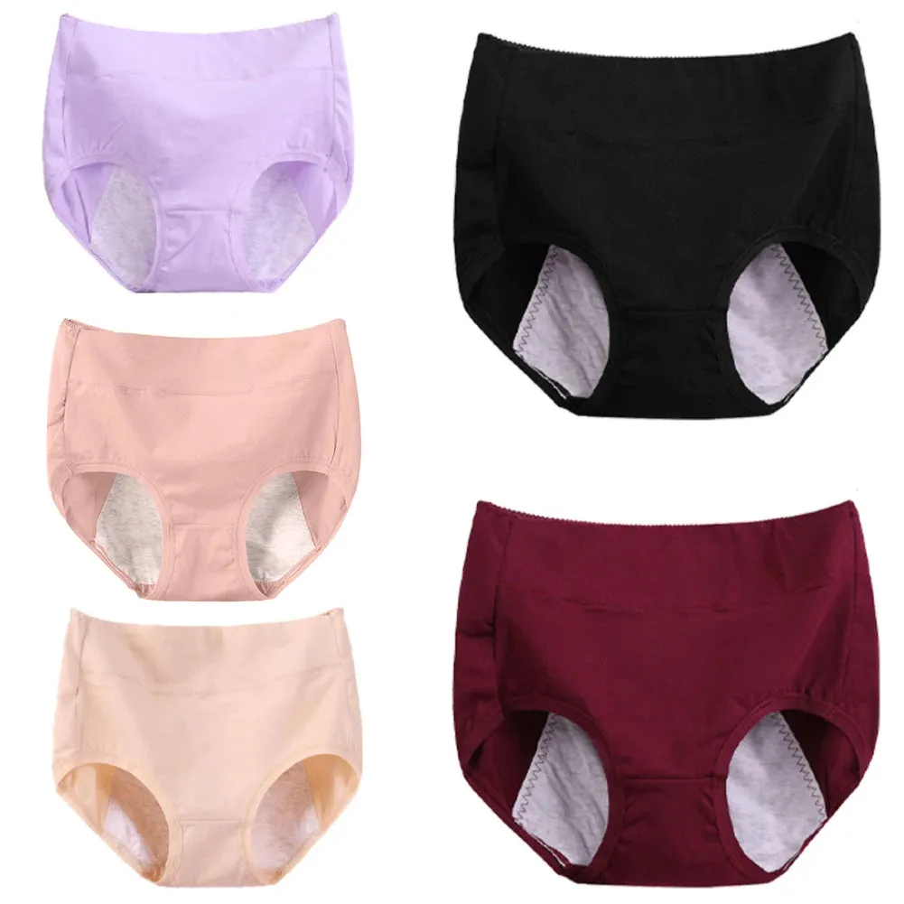 Women Washable Incontinence Underwear Cotton Period Panties Ladies Briefs