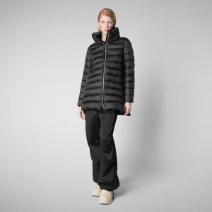 Women's Hooded Animal free Puffer Coat Lydia in black