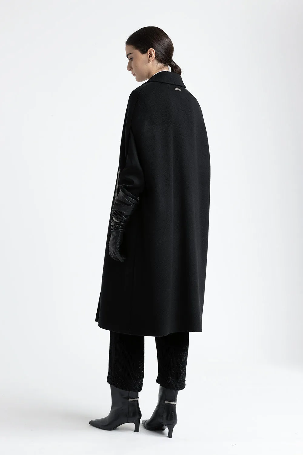 Wool and cashmere oversize cape