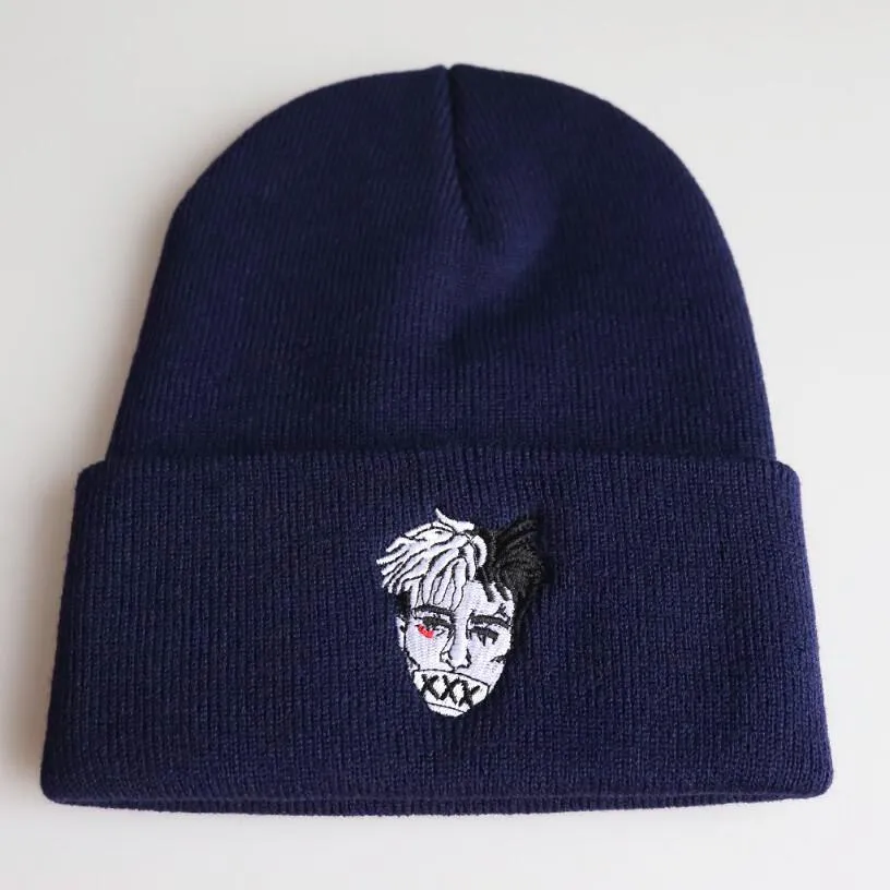 Xxxtentacion American Rapper Embroidered Knit Hat Autumn and Winter Ski Cap Pullover Cap Wool Cap