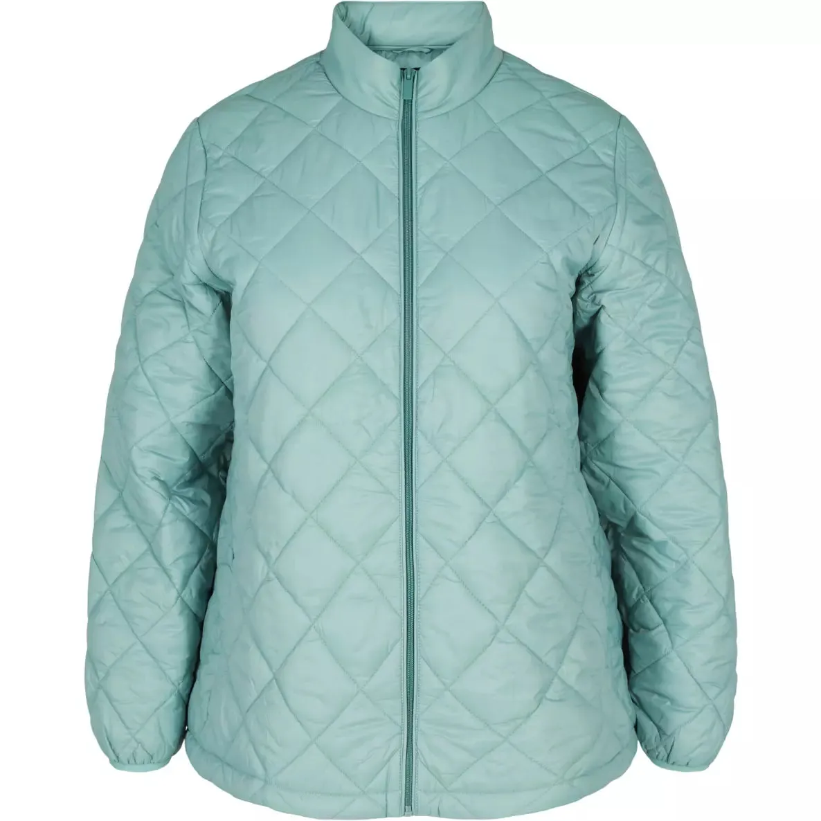 Zizzi Quilted Lightweight Jacket in Green